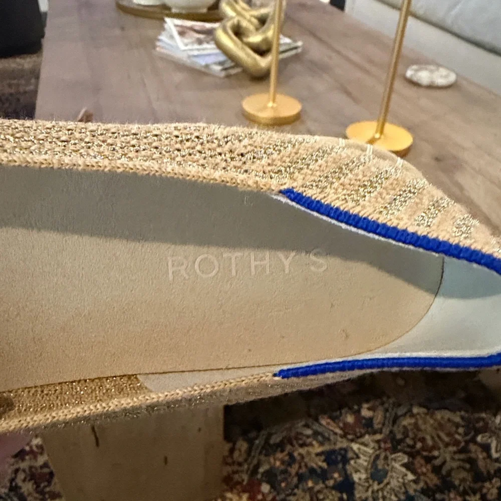 Rothy’s Gold stripe Espadrille! NEW - Picture 3 of 4